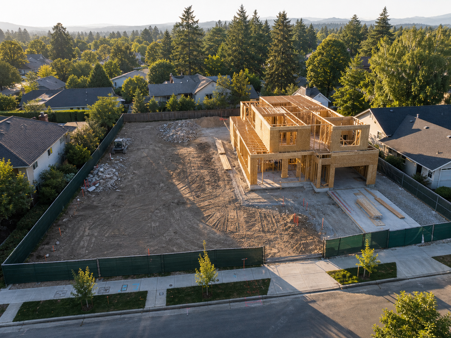 Residential land development and framing